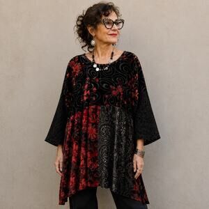 Sterling Styles Artsilk Tunic One Size Romantic Art To Wear